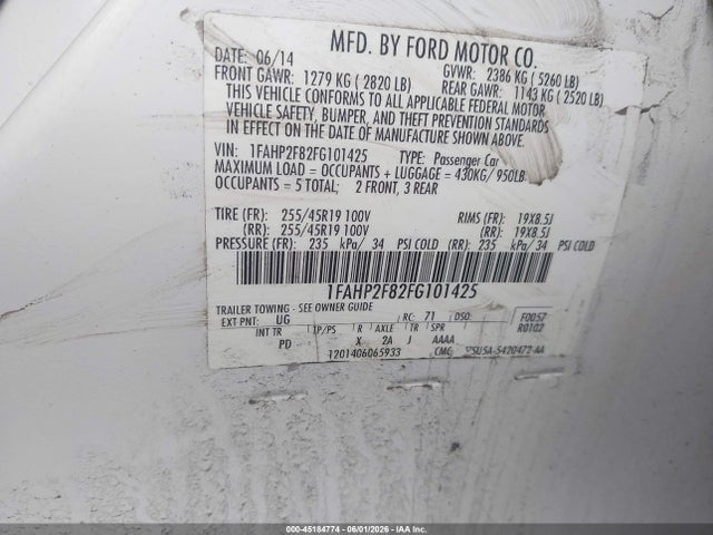 1FAHP2F82FG101425 Ford Taurus Limited