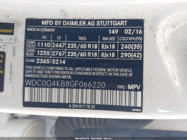 Продажа на аукционе авто 2016 Mercedes-benz Glc 300 4matic, vin: WDC0G4KB8GF066220, номер лота: 45184778