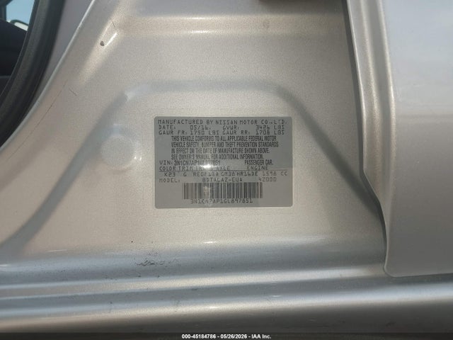 Aukcja sprzedaży 2016 Nissan Versa 1.6 S+, vin: 3N1CN7AP1GL897851, numer aukcji: 45184786