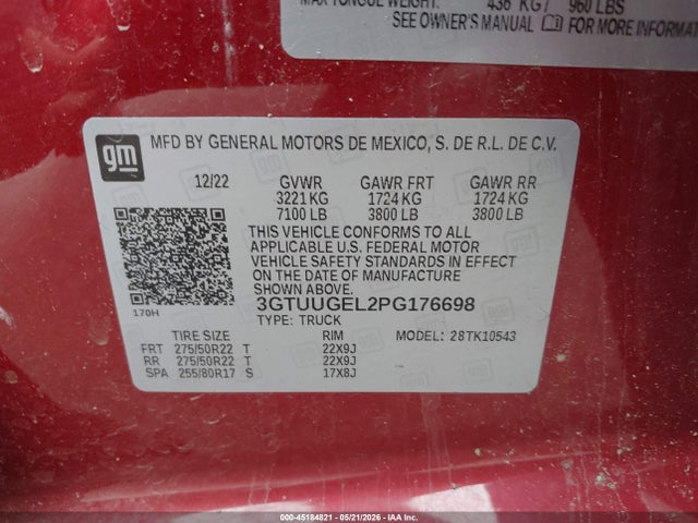 3GTUUGEL2PG176698 GMC Sierra 1500 4wd Short Box Denali