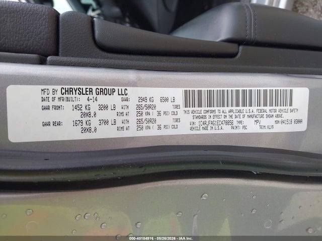 1C4RJFAG1EC478856 Jeep Grand Cherokee Altitude