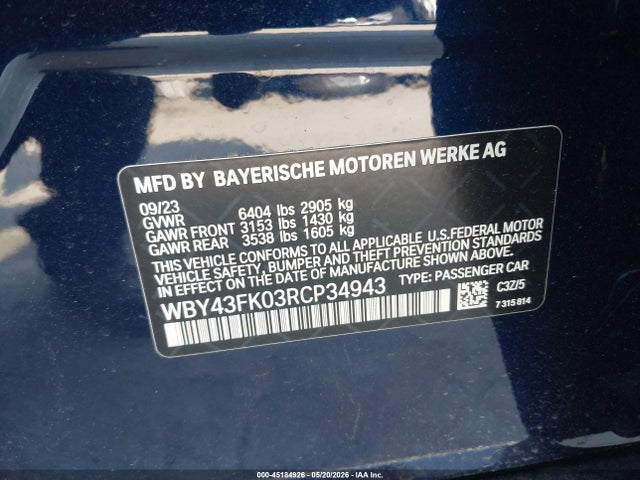 WBY43FK03RCP34943 BMW I5 M60