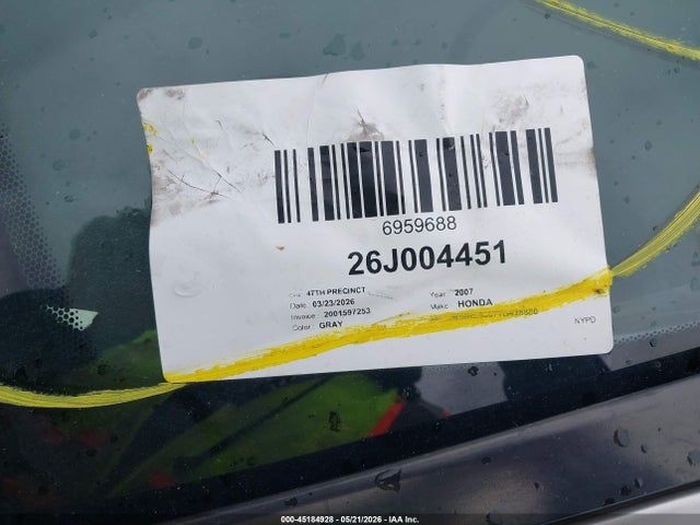 Aukcja sprzedaży 2007 Honda Odyssey Ex-l, vin: 5FNRL38677B428880, numer aukcji: 45184928