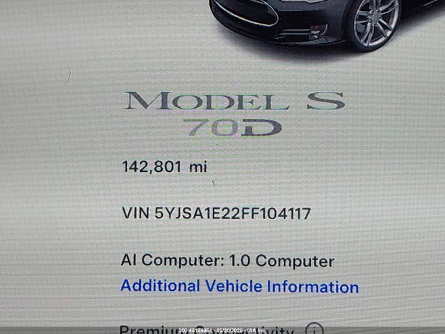 Tesla Model S 70d/85d/p85d 2015 5YJSA1E22FF104117 Image 15