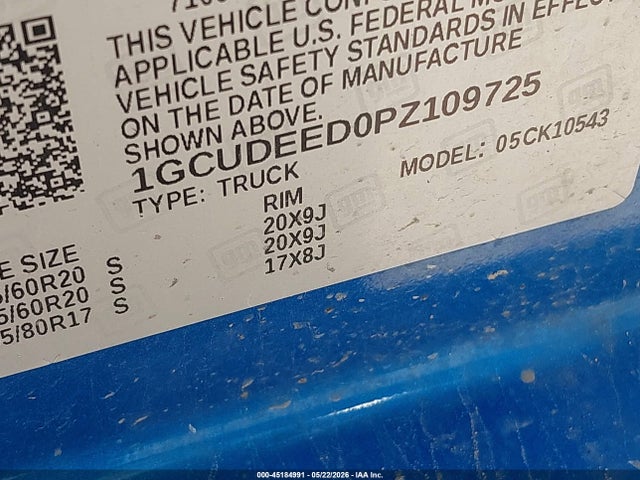 1GCUDEED0PZ109725 Chevrolet Silverado 1500 4wd Short Bed Rst