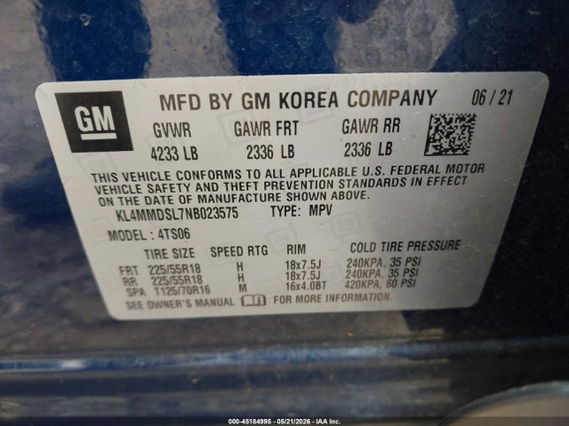 Продаж на аукціоні авто 2022 Buick Encore Gx Fwd Select, vin: KL4MMDSL7NB023575, номер лоту: 45184995