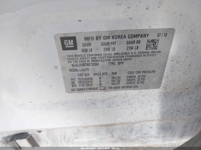Auction sale of the 2019 Buick Encore Fwd Preferred, vin: KL4CJASB7KB732884, lot number: 45185047
