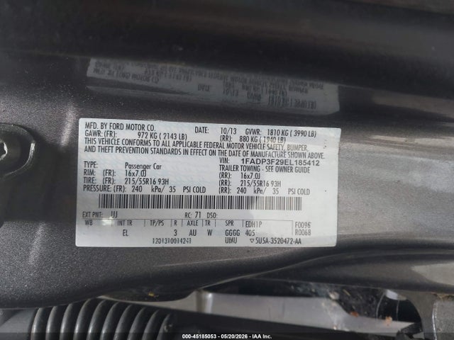 1FADP3F29EL185412 Ford FOCUS SE