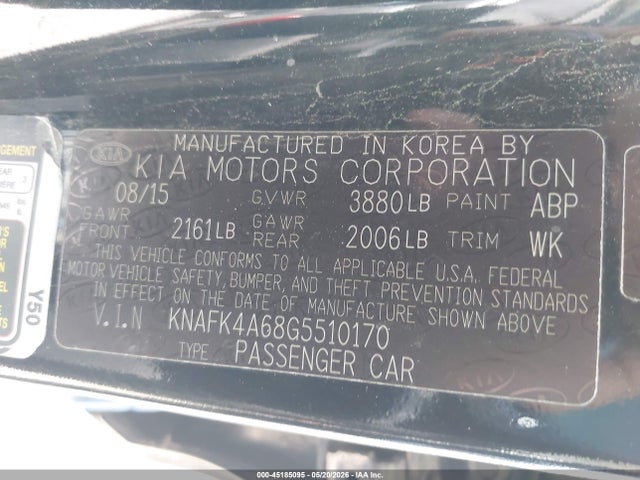Продаж на аукціоні авто 2016 Kia Forte Lx, vin: KNAFK4A68G5510170, номер лоту: 45185095