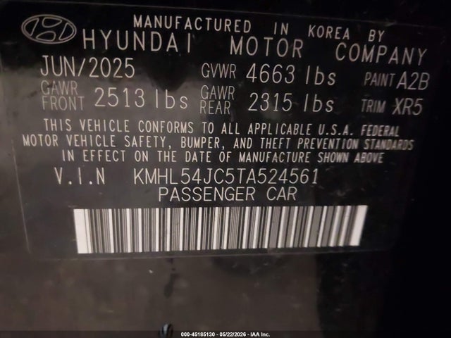 Продаж на аукціоні авто 2026 Hyundai Sonata N Line, vin: KMHL54JC5TA524561, номер лоту: 45185130
