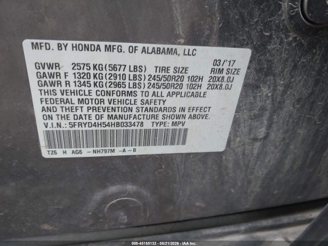 Продаж на аукціоні авто 2017 Acura Mdx Technology Package, vin: 5FRYD4H54HB033478, номер лоту: 45185132