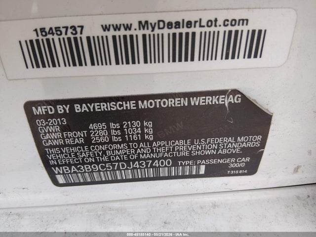Aukcja sprzedaży 2013 Bmw 335i Xdrive, vin: WBA3B9C57DJ437400, numer aukcji: 45185140