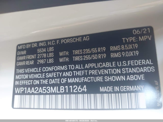 WP1AA2A53MLB11264 Porsche Macan