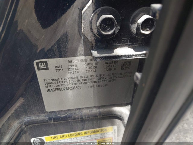 45185214 :رقم المزاد ، 1G4GE5ED2BF286390 vin ، 2011 Buick Lacrosse Cxs مزاد بيع