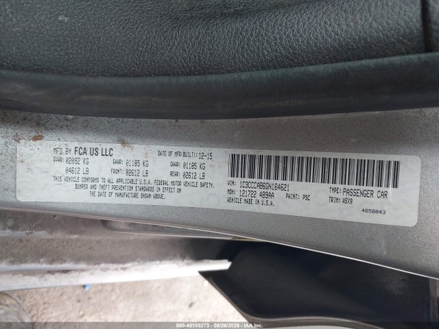 Aukcja sprzedaży 2016 Chrysler 200 Limited, vin: 1C3CCCAB6GN164621, numer aukcji: 45185273