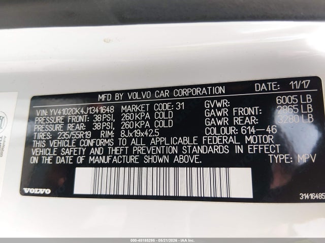 YV4102CK4J1341648 Volvo Xc90 T5 Momentum
