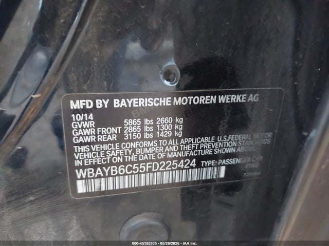 Продажа на аукционе авто 2015 Bmw 750i Xdrive, vin: WBAYB6C55FD225424, номер лота: 45185305