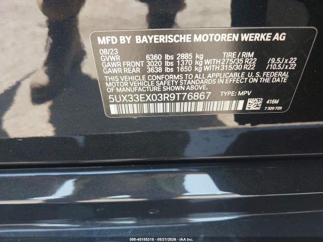BMW X6 Xdrive40i 2024 5UX33EX03R9T76867 Image 9
