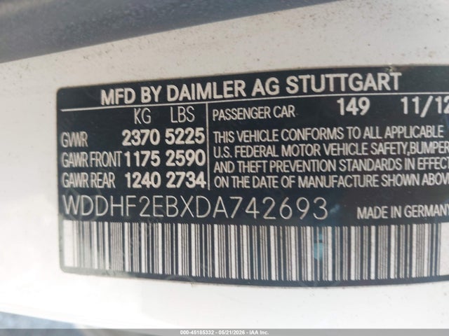 Aukcja sprzedaży 2013 Mercedes-benz E 350 Bluetec, vin: WDDHF2EBXDA742693, numer aukcji: 45185332