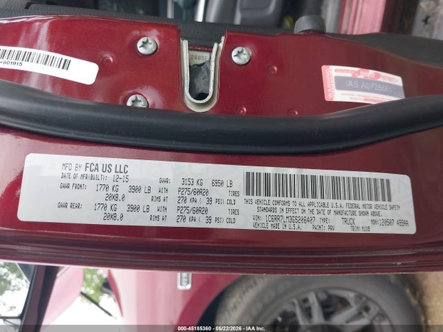Aukcja sprzedaży 2016 Ram 1500 Big Horn, vin: 1C6RR7LM3GS206407, numer aukcji: 45185360