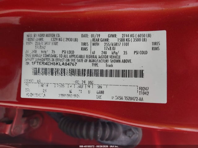 1FTER4EH8KLA04767 Ford Ranger Xlt
