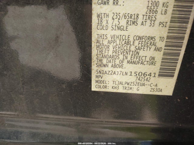 5N1AZ2AJ7LN150641 Nissan Murano S Fwd