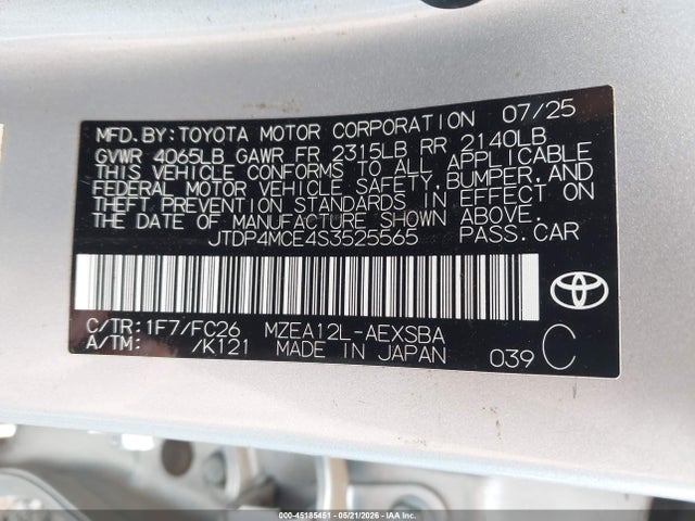 Toyota COROLLA SE 2025 JTDP4MCE4S3525565 Image 9