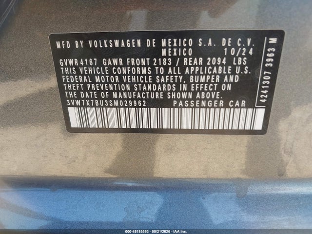 3VW7X7BU3SM029962 Volkswagen Jetta 1.5t Se