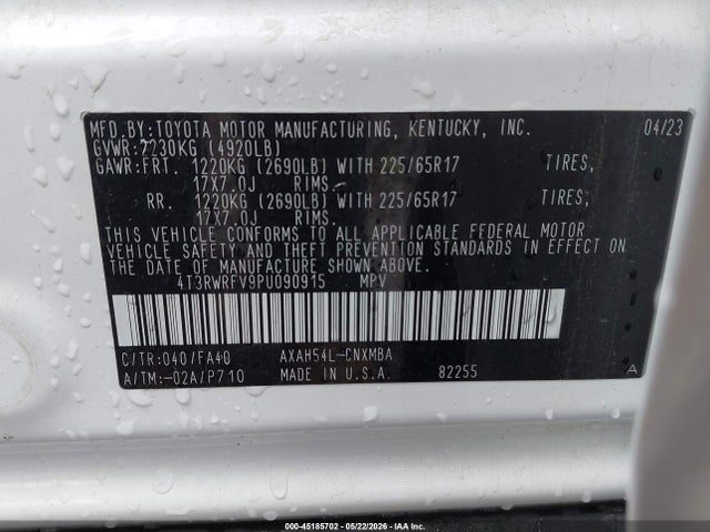 Aukcja sprzedaży 2023 Toyota Rav4 Hybrid Xle, vin: 4T3RWRFV9PU090915, numer aukcji: 45185702