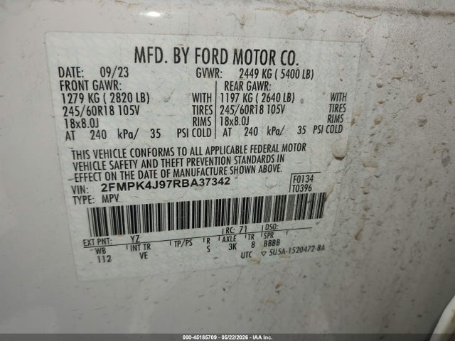 Ford EDGE SEL 2024 2FMPK4J97RBA37342 Image 9