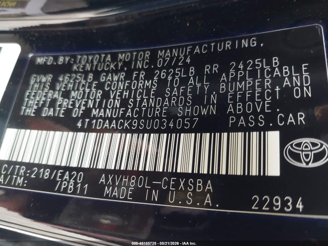 Toyota CAMRY SE 2025 4T1DAACK9SU034057 Image 9