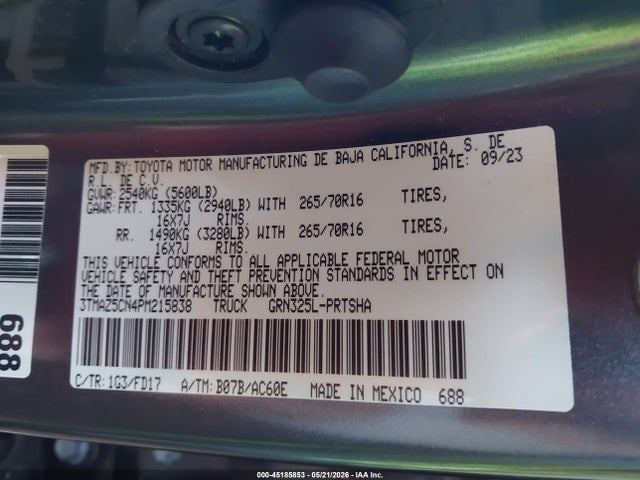 3TMAZ5CN4PM215838 Toyota Tacoma Trd Off Road