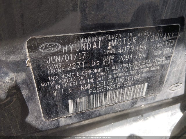 Продаж на аукціоні авто 2018 Hyundai Elantra Gt Sport, vin: KMHH55LCXJU016154, номер лоту: 45186013