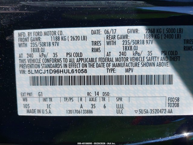 Lincoln Mkc Premiere 2017 5LMCJ1D96HUL61058 Image 9
