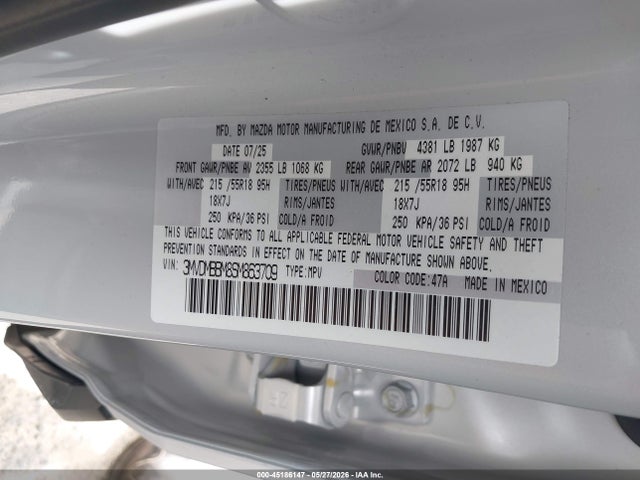 2025 Mazda Cx-30 2.5 S Select Sport მანქანა იყიდება აუქციონზე, vin: 3MVDMBBM8SM863709, აუქციონის ნომერი: 45186147