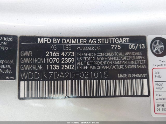 Продажа на аукционе авто 2013 Mercedes-benz Sl 550, vin: WDDJK7DA2DF021015, номер лота: 45186170