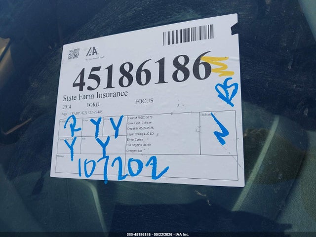 Ford FOCUS SE 2014 1FADP3K21EL399445 Image 18