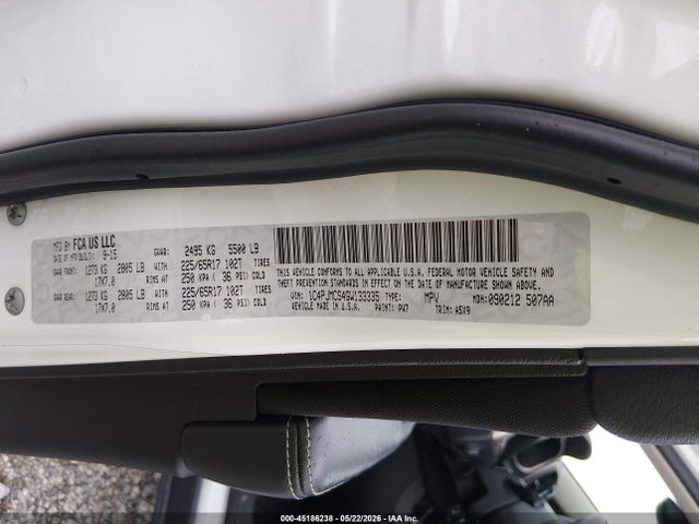 Aukcja sprzedaży 2016 Jeep Cherokee Latitude, vin: 1C4PJMCS4GW133335, numer aukcji: 45186238