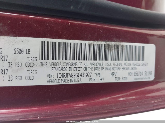 Aukcja sprzedaży 2016 Jeep Grand Cherokee Laredo, vin: 1C4RJFAG9GC431027, numer aukcji: 45186241
