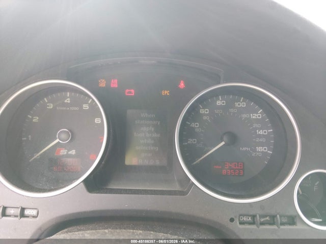 2005 Audi S4 მანქანა იყიდება აუქციონზე, vin: WUARL48H75K901557, აუქციონის ნომერი: 45186357