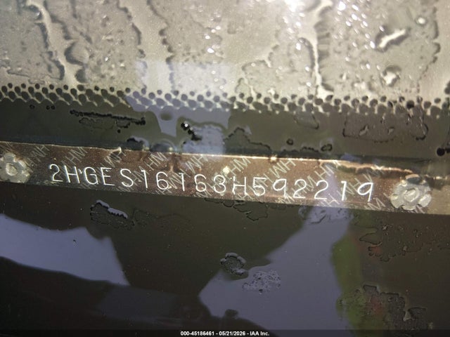 45186461 :رقم المزاد ، 2HGES16163H592219 vin ، 2003 Honda Civic Dx مزاد بيع