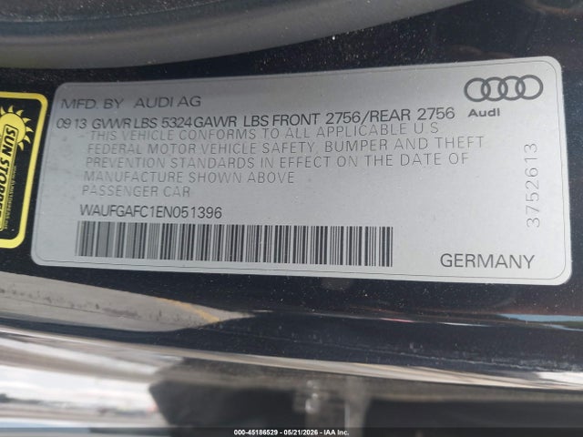 2014 Audi A6 3.0t Premium Plus მანქანა იყიდება აუქციონზე, vin: WAUFGAFC1EN051396, აუქციონის ნომერი: 45186529