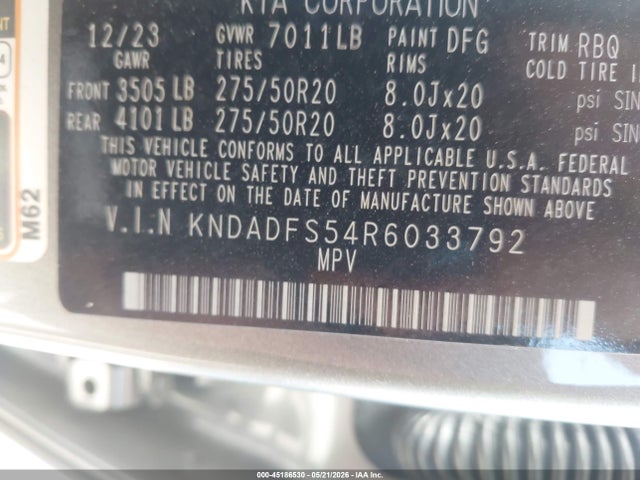 KIA Ev9 Land 2024 KNDADFS54R6033792 Image 9