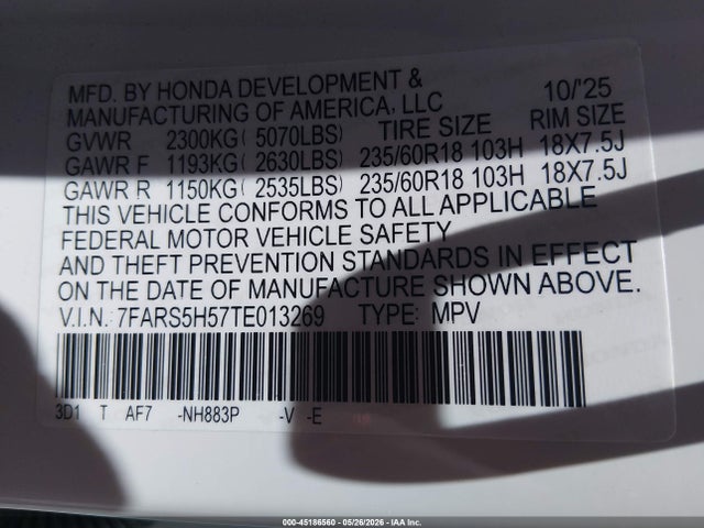 7FARS5H57TE013269 Honda Cr-v Hybrid 2wd Sport