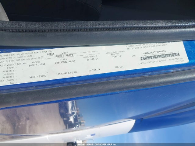 Продаж на аукціоні авто 2018 Volvo Vnl, vin: 4V4NC9EH5JN998493, номер лоту: 45186685
