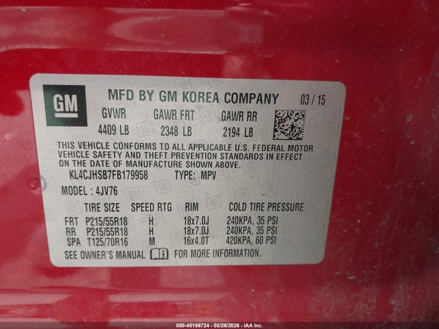 Buick Encore Premium 2015 KL4CJHSB7FB179958 Image 9