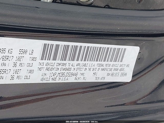 Aukcja sprzedaży 2018 Jeep Cherokee Latitude 4x4, vin: 1C4PJMCB5JD528448, numer aukcji: 45186794