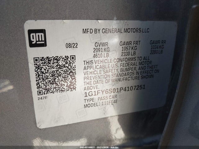 1G1FY6S01P4107251 Chevrolet Bolt Euv Fwd Lt