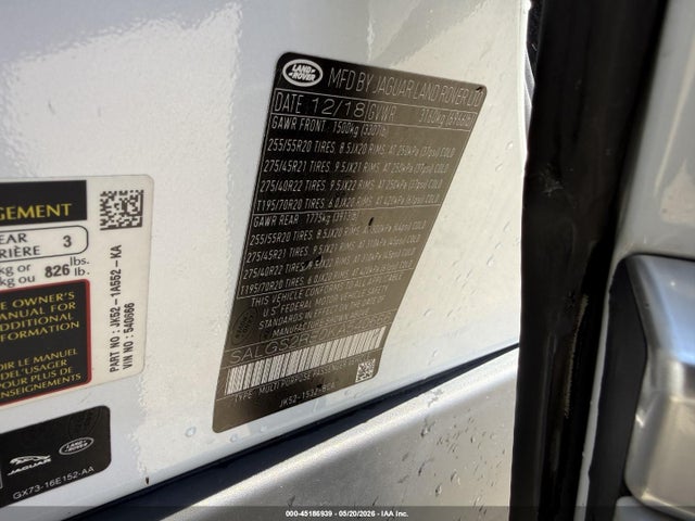 SALGS2RE0KA540666 Land Rover Range Rover 5.0l V8 Supercharged