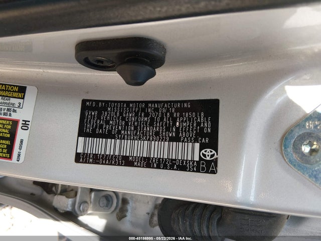 Aukcja sprzedaży 2019 Toyota Corolla Se, vin: 5YFBURHE5KP890229, numer aukcji: 45186995